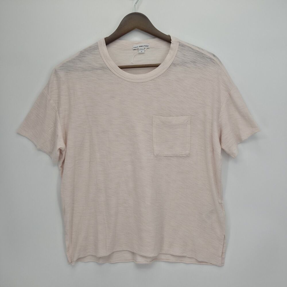 New James Perse Womens Venice Pink Slub Cotton Modal Pocket T Shirt Size XS (0)